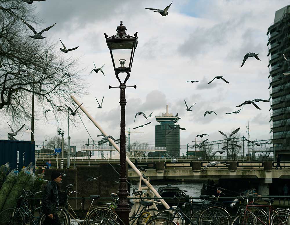 View of the Dam tower in Amsterdam-North