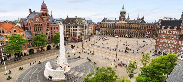 The Dam, right in the heart of Amsterdam's city center