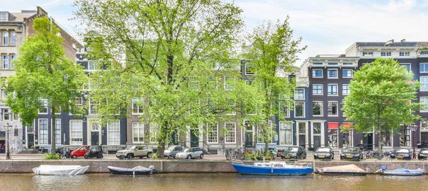 The distinctive canals of Amsterdam