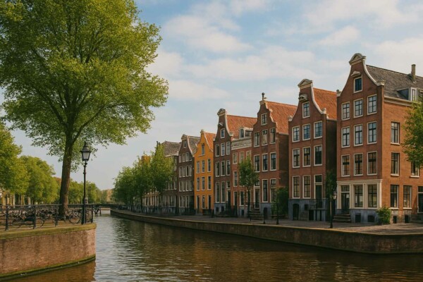 view of the houses in amsterdam