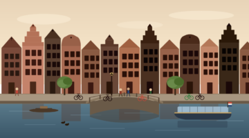 eine ikonische Darstellung der Amsterdamer Innenstadt