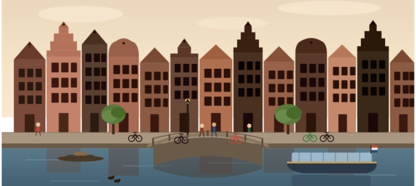eine ikonische Darstellung der Amsterdamer Innenstadt